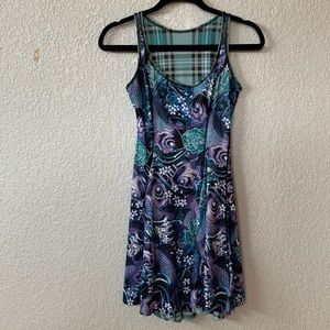 Blackmilk tartan aqua vs koi inside out dress